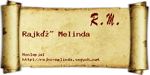 Rajkó Melinda névjegykártya