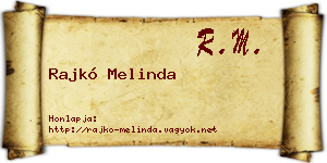 Rajkó Melinda névjegykártya